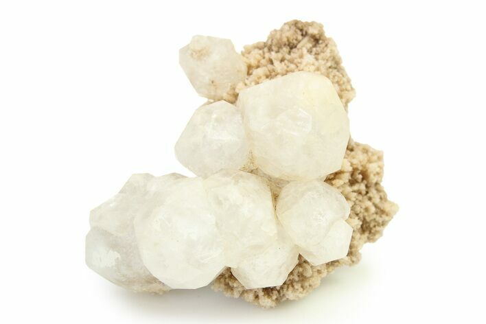 Colorless Trapezohedral Analcime on Druzy Quartz - Argentina #336395